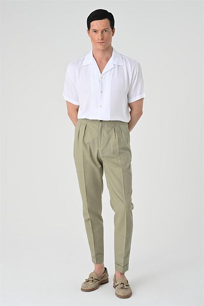 Antioch Ecru Apache Collar Oversize Short Sleeve Men's Shirt