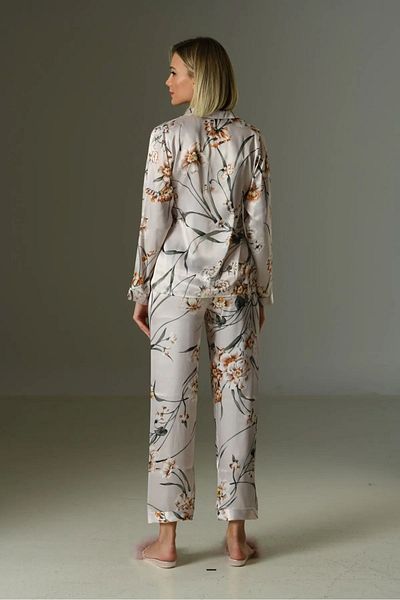 LOOMERİE Loomerie 2081 - Patterned Floral Satin Women's Pajama Set