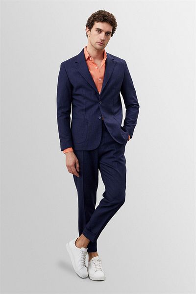 Antioch Navy Blue 100% Linen Men's Blazer Jacket