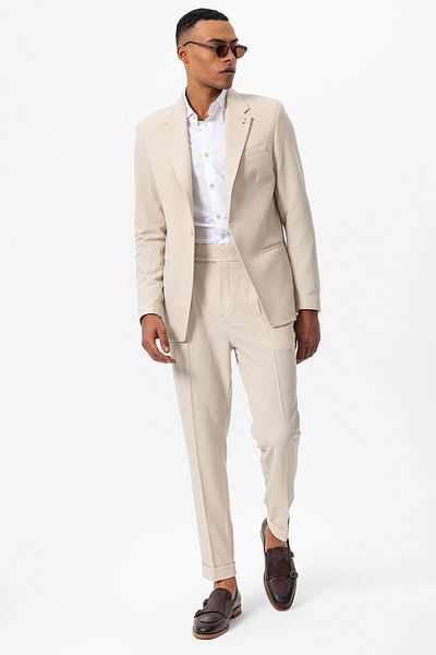 Antioch Beige Unlined Single Button Men's Blazer Jacket