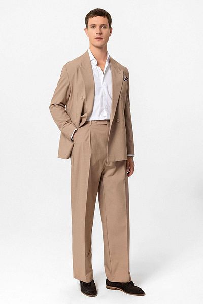 Antioch Light Brown Single Button Double Breasted Men's Blazer Jacket