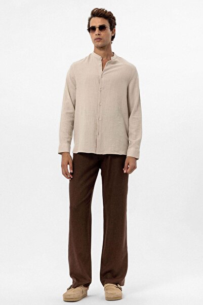 Antioch Beige Men's Shirt - Prevailing Collar, Woven