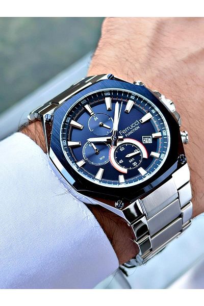 Ferrucci Silver Color Steel Band Men's Wrist Watch 13906.04