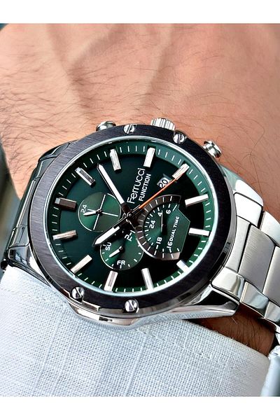 Ferrucci Silver Color Steel Band Men's Wrist Watch 03347