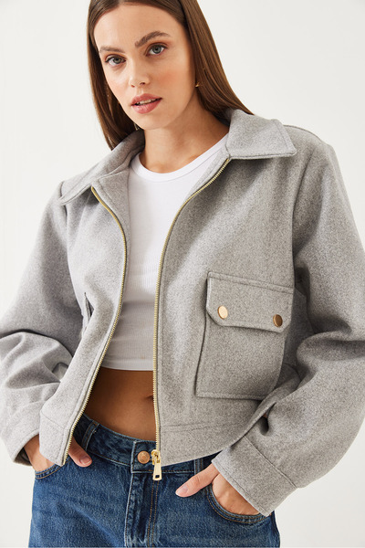 Bianco Lucci Jachetă moale cu fermoar pentru femei 60451004