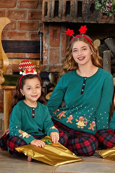 Cossy By Aqua Aqua 23068 Women's Green Plaid Pajama Set