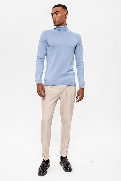 Antioch Men's Knitwear - Baby Blue, Full Neck