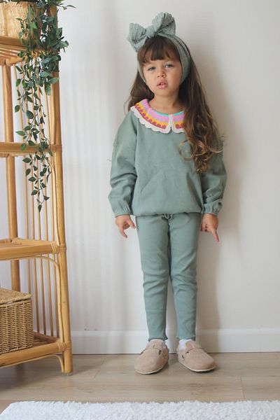 Belya Kids Wear Premium Quality Green Color Girl's 100% Cotton Camisole Top and Bottom Set
