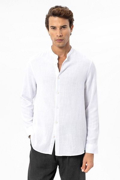 Antioch Men's Shirt - White, Woven, Prevailing Collar