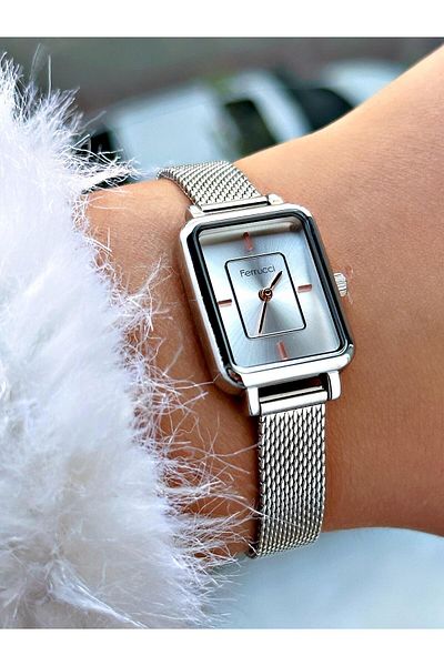 Ferrucci Silver Color Steel Band Women Wrist Watch 03361