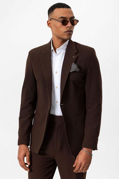 Antioch Brown Unlined Single Button Men's Blazer Jacket