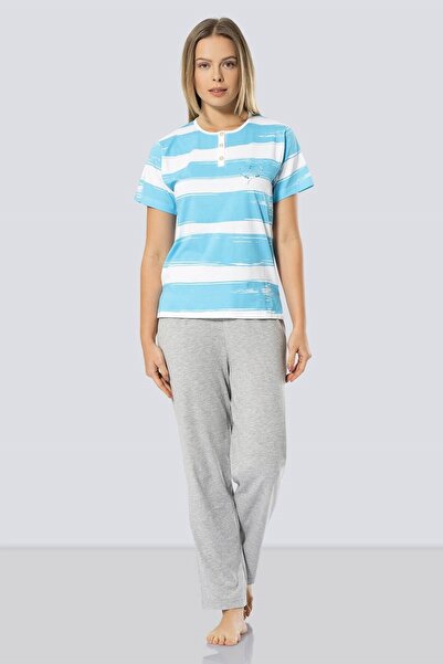 TÜREN Σετ γυναικείες πιτζάμες με ρίγες μοντέλο 639