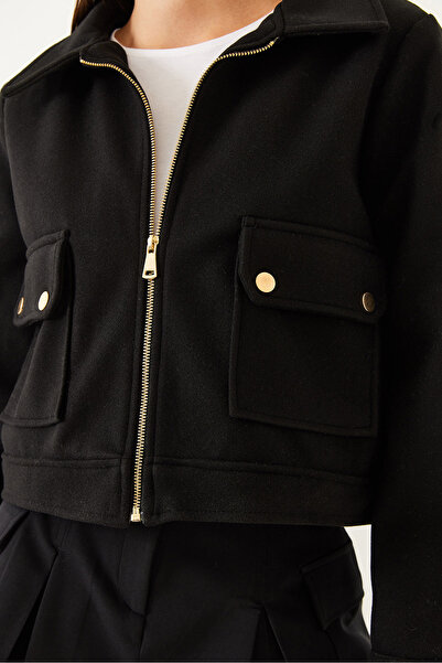 Bianco Lucci Women's Zippered Soft Stamp Jacket 60451004