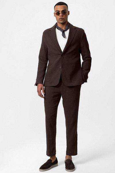 Antioch Men's Blazer Jacket - Brown Color, Unlined, Bag Pocket