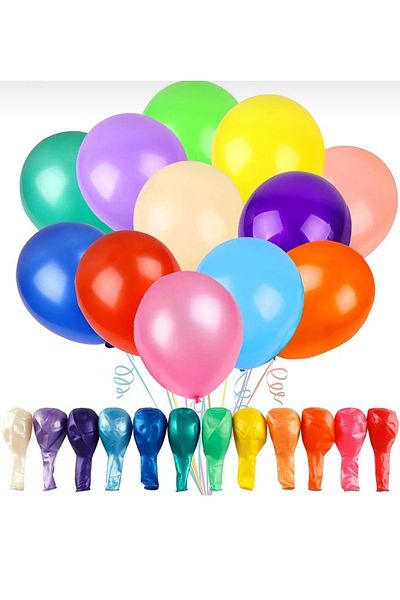 partideyince Mixed Color Balloon 10 Pieces 12" Inch Birthday Balloons