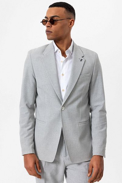 Antioch Gray Unlined Single Button Men's Blazer Jacket