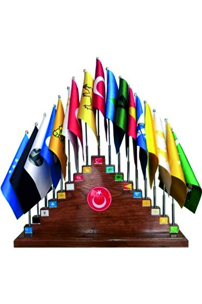 TASARIM TABELA 17 li Eski Türk Devletleri Bayrakları Seti 17 Türk Bayrağı Ahş...