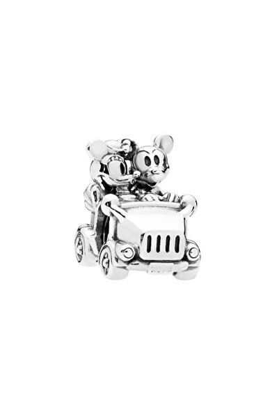 Defne Silver Mickey And Minnie Charm With Car