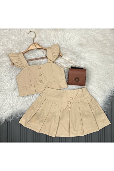 Minigimin Cicileri My Mini's in Beige - Costum cu pliuri și fuste