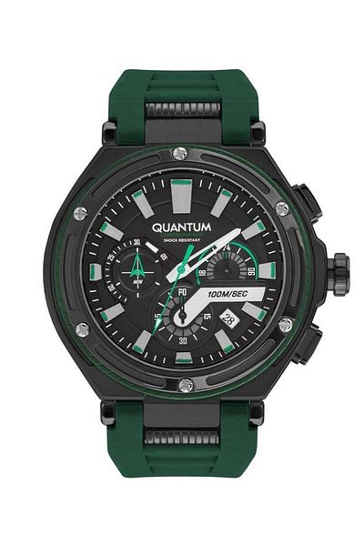 Quantum Hng1010.655 Green Silicone Cord Men's Wristwatch