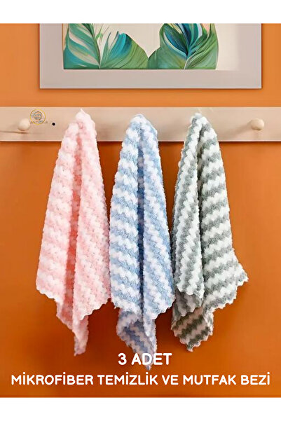 Oliva Nero 3 ADET - Mikrofiber Mutfak Bezi Temizlik Bezi Mikrofiber Leke Tutm...