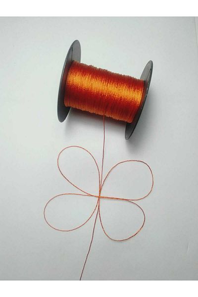 Eskişehir hobi sanat 50 Meters Red Rosary String - 0.5 mm Brick Color