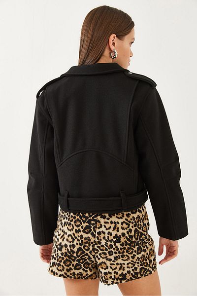 Bianco Lucci Gefütterte Damen-Kurzjacke mit Gürtel 60451001
