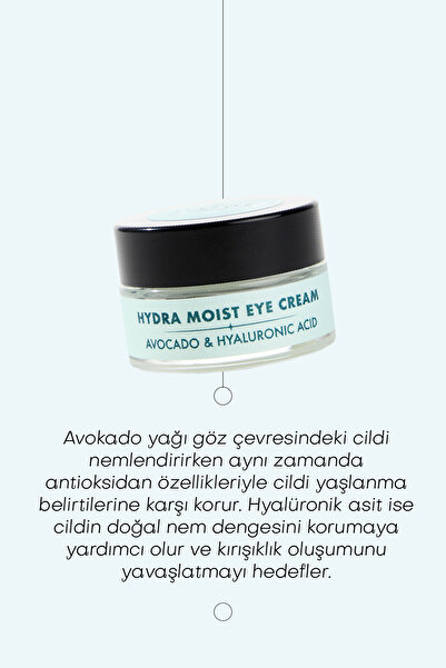 Polente Natural Hydra Moıst Eye Cream- Avokado & Hyalüronik Asit Nemlendirici Göz Kremi (20 ML)
