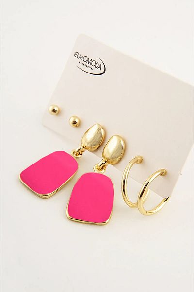 twingold Specially Designed Stud Earrings with Pearlescent Enamel