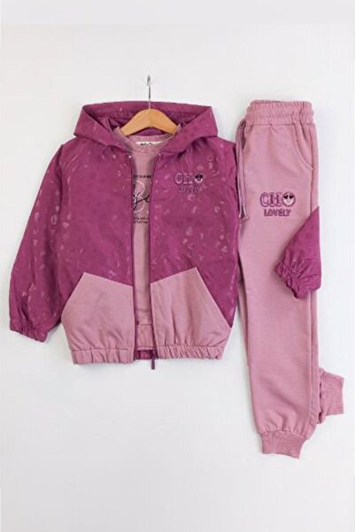 Minigimin Cicileri Miniğimin Cicileri Cho Yağmurluklu Kız Çocuk 3 lü Takım - Mor