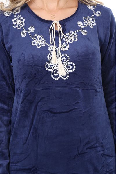 mervemoda Dámský sametový Elise s dlouhým rukávem