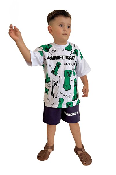 Minigimin Cicileri Mncrf Crepeer Print Summer Boy Σετ 2 τεμαχίων - Λευκό