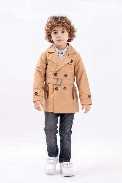 Minigimin Cicileri Комплект от 3 части за момче "My Little One's Trench Coat" - кафяв