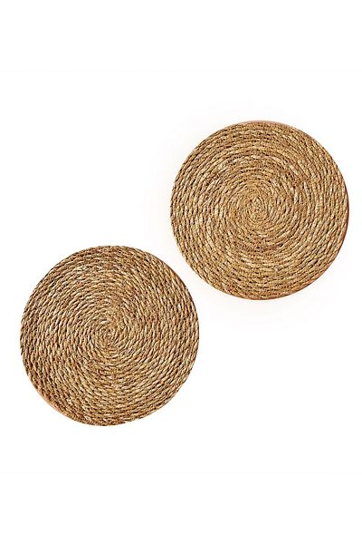 HOMİNG Homing 2-Piece Natural Wicker Trivet Set 241685