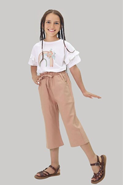 Minigimin Cicileri Set pentru fete - Pantaloni capri din gabardină florală, D...