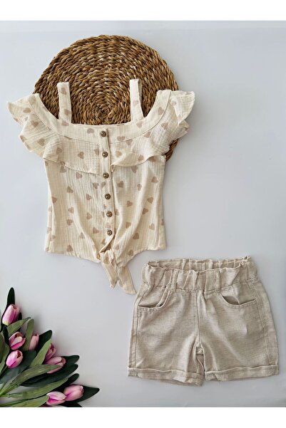 Minigimin Cicileri Set kratkih hlača sa lađastim izrezom i srcem Sa deznom - ...