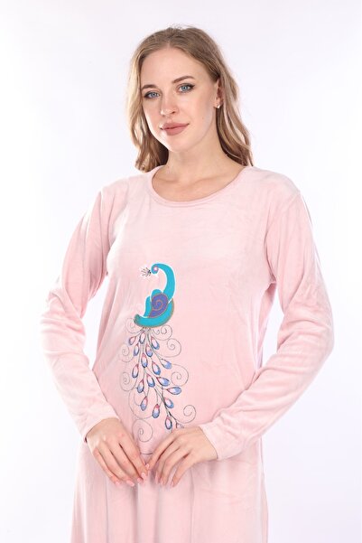 mervemoda KADIN UZUN KOL KADİFE ELBİSE
