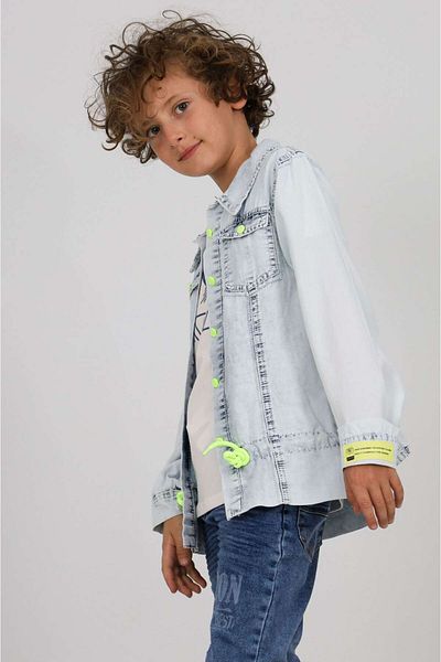 Minigimin Cicileri Set cămașă și tricou unisex din denim oxo pentru copilul meu