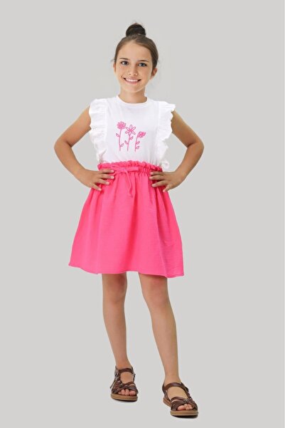 Minigimin Cicileri Fuchsia Mini set suknje od muslina Cicileri i Daisy Vezena