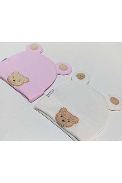 neocotton Cotton Striped Baby Beanie Teddy Bear - Knitted Combed Cotton