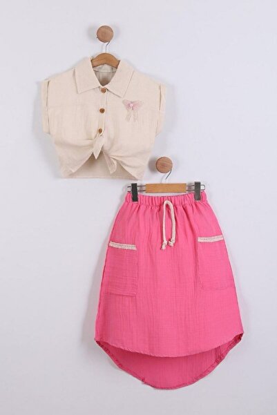 Minigimin Cicileri Set de 2 cămașă de muselină și fustă asimetrică pentru fetiță