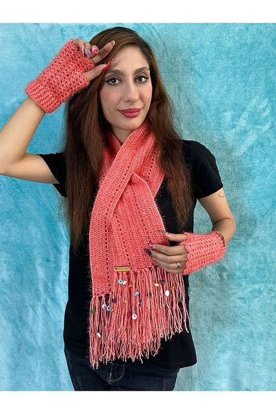 Gönülden Tasarım Set de 2 eșarfe pentru gât și accesorii pentru mănuși fără degete