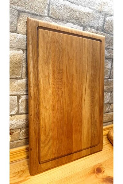 F&S WoodArt لوح تقطيع خشبي طبيعي مموج مصنوع يدويًا لحم البخار والخبز والخضروات 39 سم