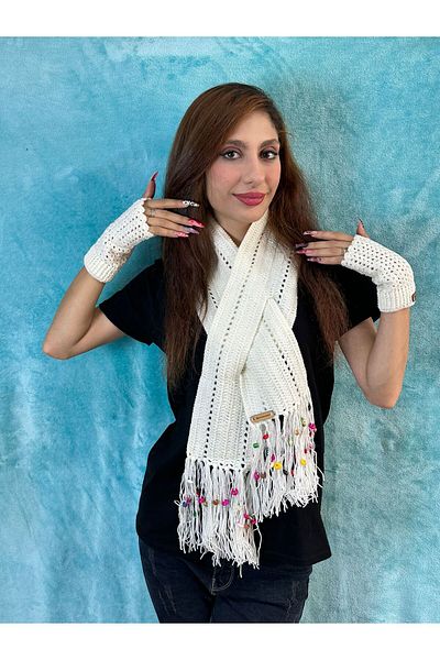 Gönülden Tasarım Set de 2 eșarfe pentru gât și accesorii pentru mănuși fără degete