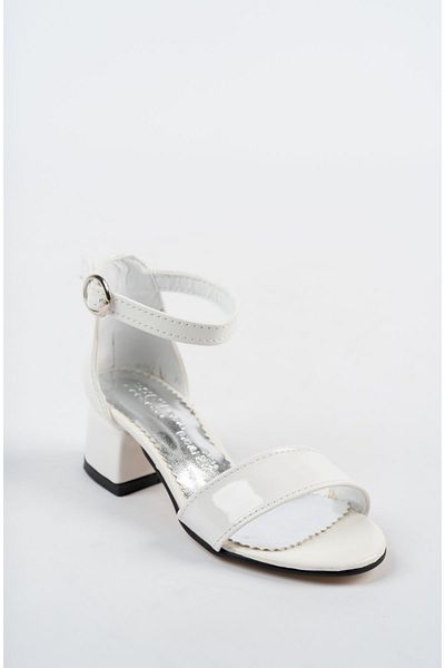 Jomoti Heeled Single Strap White Girl's Sandals