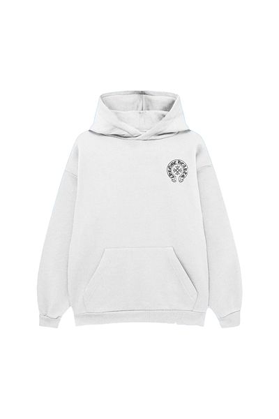 PURE EFFECT CHROME HEARTS PRINTED OVERSIZE UNISEX 100% ΒΑΜΒΑΚΙ Αναπνεύσιμο ΦΟΥΤΕΡ ΦΟΥΤΕΡ