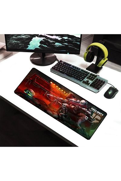 ALKESE 70x30 см, подложка за мишка с шарка на треска, неплъзгаща се, бързо зашита