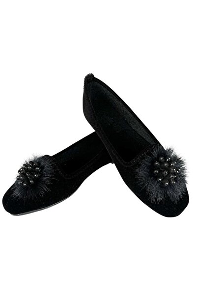 Liger Μαύρες σουέτ γυναικείες μπαλαρίνες - Buckle Daily Home Shoes