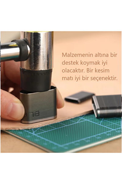 tuhafiyecimiz 52 Parça Şekilli Delici, Desen çizici, Oval Yuvarlak Kare Delgeç, Saraciye Deri Delgeç