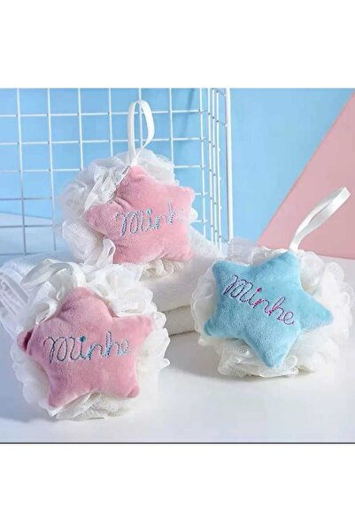 BEYZANA قطعتان من ألياف الاستحمام المزخرفة بالنجوم اللطيفة